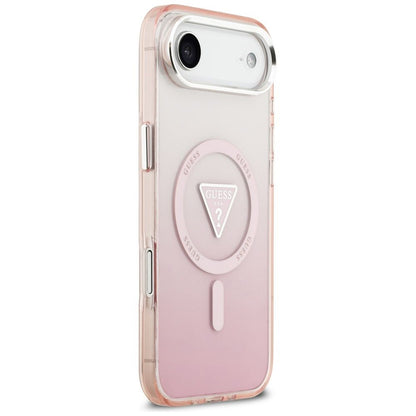 Custodia MagSafe per Apple iPhone 17 Air, Guess, Logo Triangolo Gradiente IML, Rosa