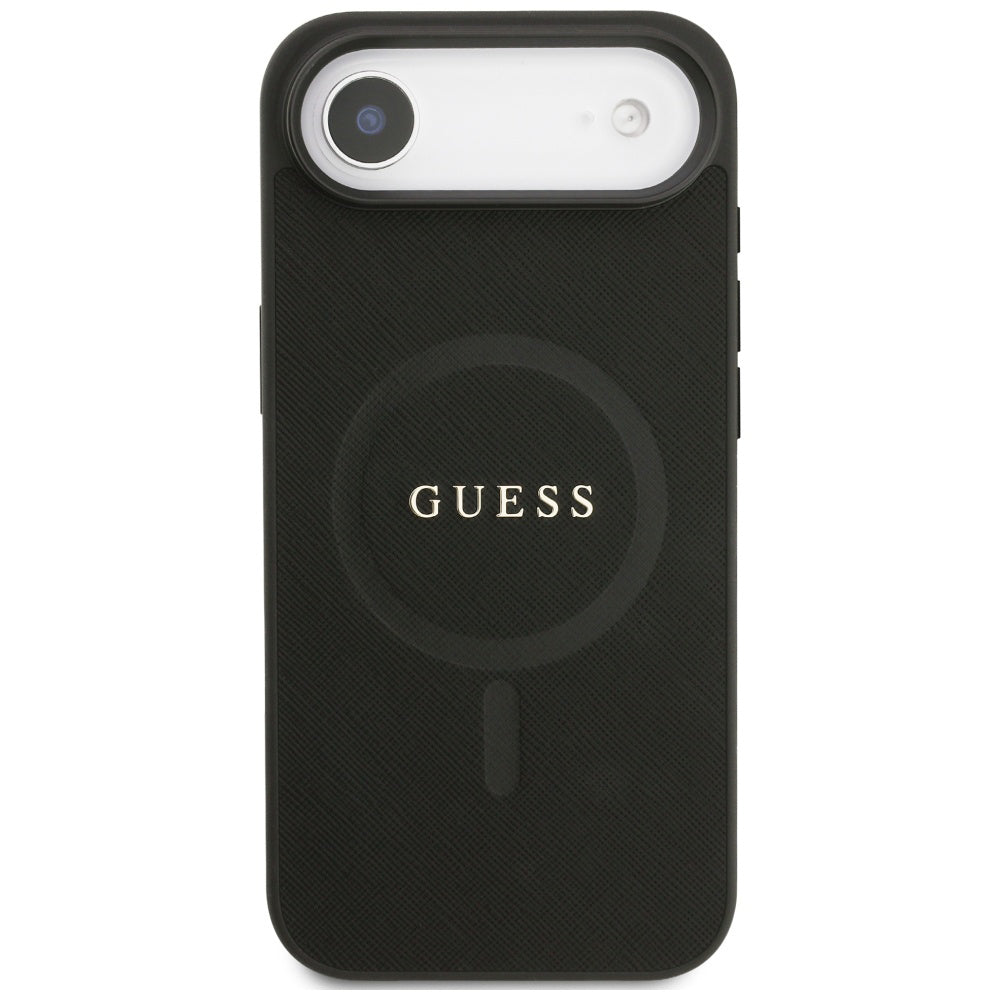 Custodia MagSafe per Apple iPhone 17 Air, Guess, Saffiano Classic Logo, Nera