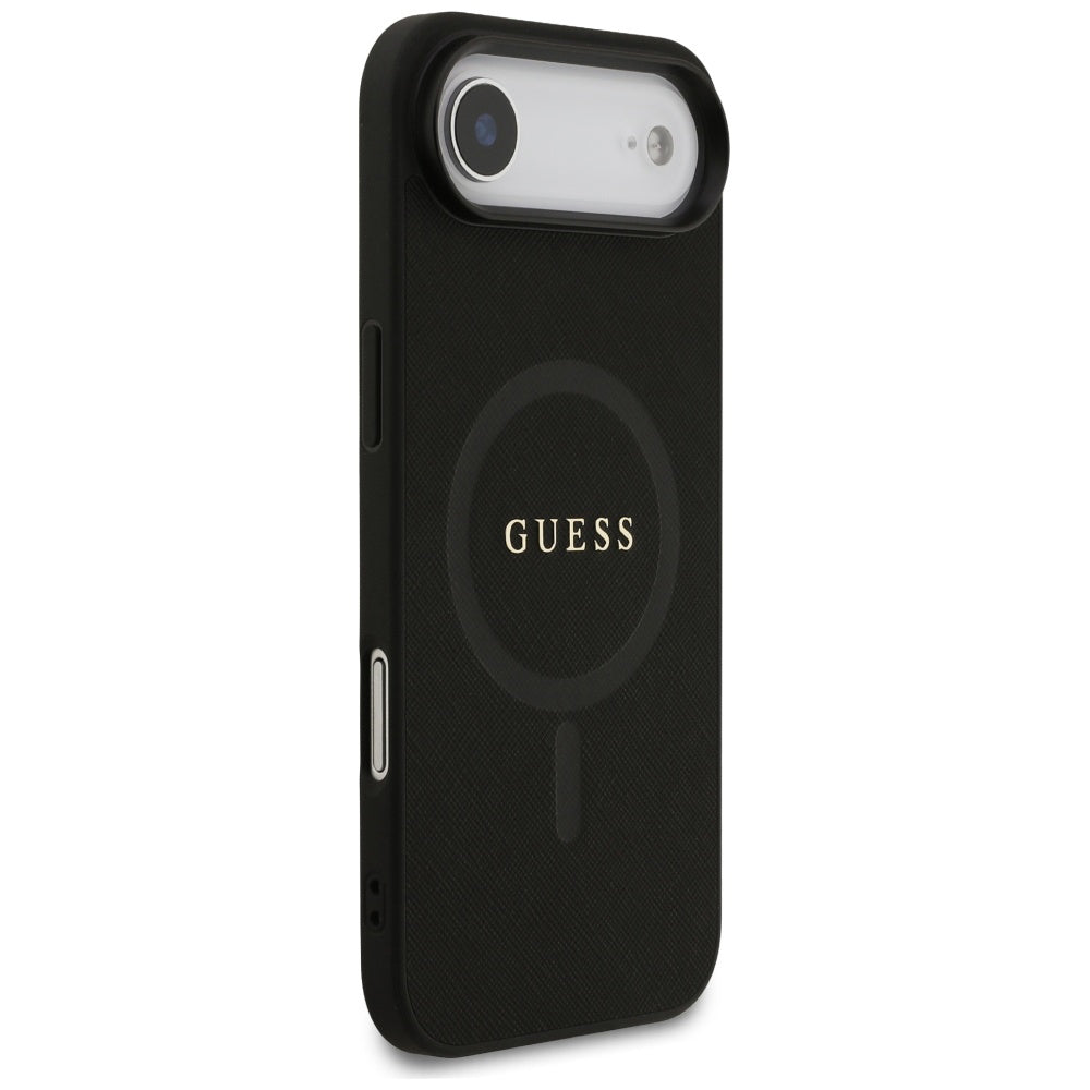 Custodia MagSafe per Apple iPhone 17 Air, Guess, Saffiano Classic Logo, Nera
