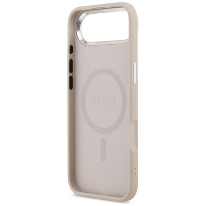 Custodia MagSafe per Apple iPhone 17 Air, Guess, Logo Triangolo, Rosa Argentata