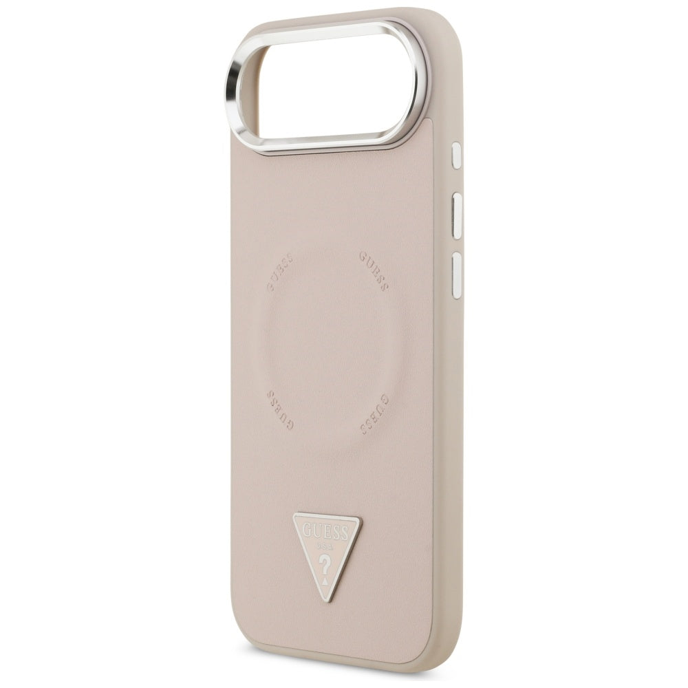 Custodia MagSafe per Apple iPhone 17 Air, Guess, Logo Triangolo, Rosa Argentata