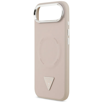 Custodia MagSafe per Apple iPhone 17 Air, Guess, Logo Triangolo, Rosa Argentata