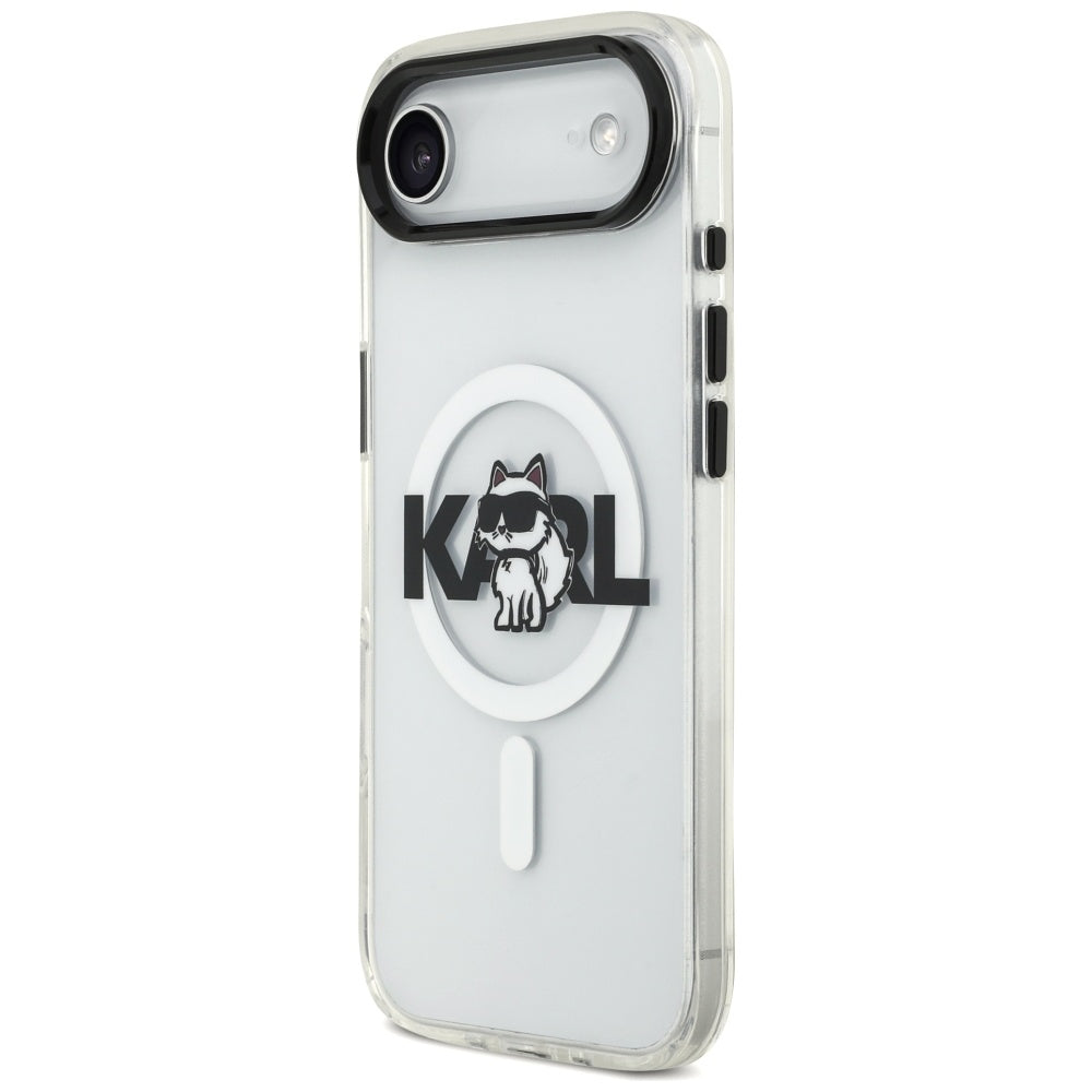 Custodia MagSafe per Apple iPhone 17 Air, Karl Lagerfeld, IML Sketch Logo Choupette, Trasparente