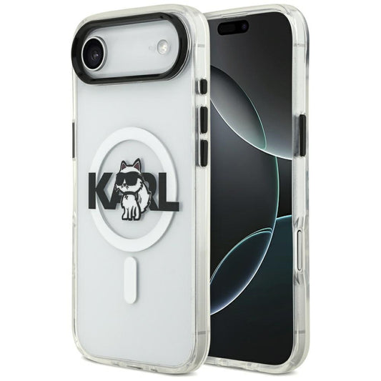 Custodia MagSafe per Apple iPhone 17 Air, Karl Lagerfeld, IML Sketch Logo Choupette, Trasparente
