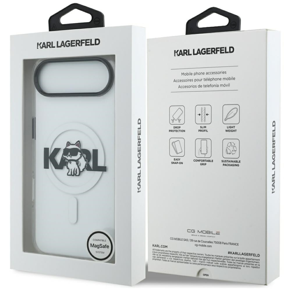 Custodia MagSafe per Apple iPhone 17 Air, Karl Lagerfeld, IML Sketch Logo Choupette, Trasparente