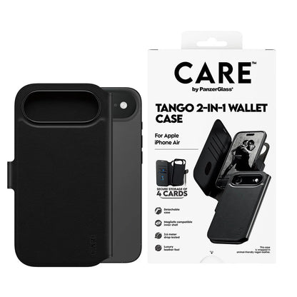 Custodia MagSafe per Apple iPhone 17 Air, PanzerGlass, Care Feature Tango Two-in-One, Nera