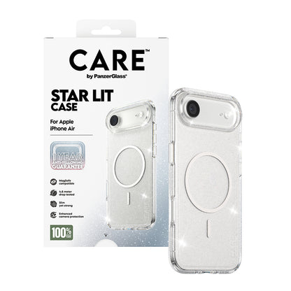 Custodia MagSafe per Apple iPhone 17 Air, PanzerGlass, Care Urban Explorer Star Lit, Trasparente Bianca