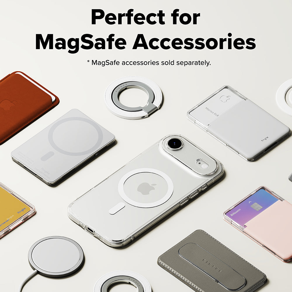 Custodia MagSafe per Apple iPhone 17 Air, Ringke, Fusion, Trasparente Opaca