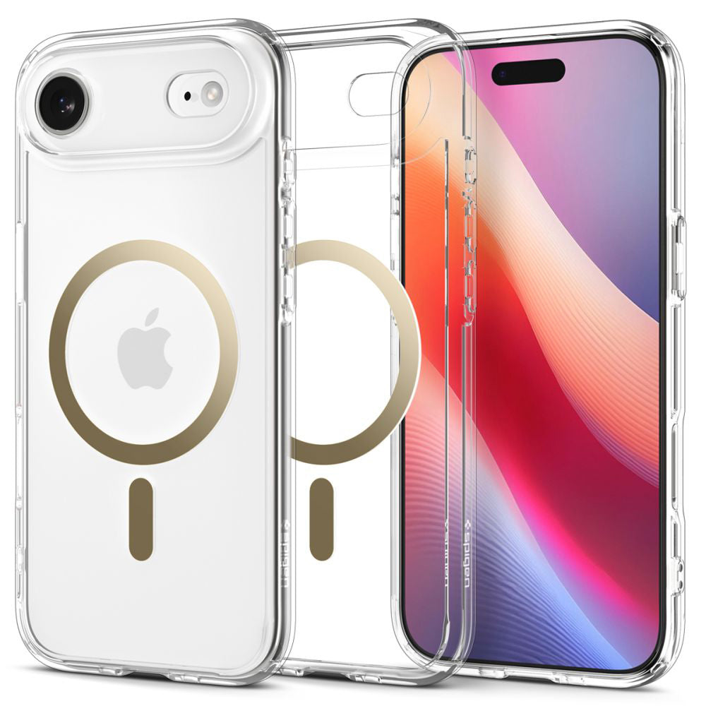 Custodia MagSafe per Apple iPhone 17 Air, Spigen, Ultra Hybrid, Oro Trasparente
