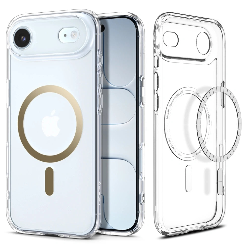 Custodia MagSafe per Apple iPhone 17 Air, Spigen, Ultra Hybrid, Oro Trasparente