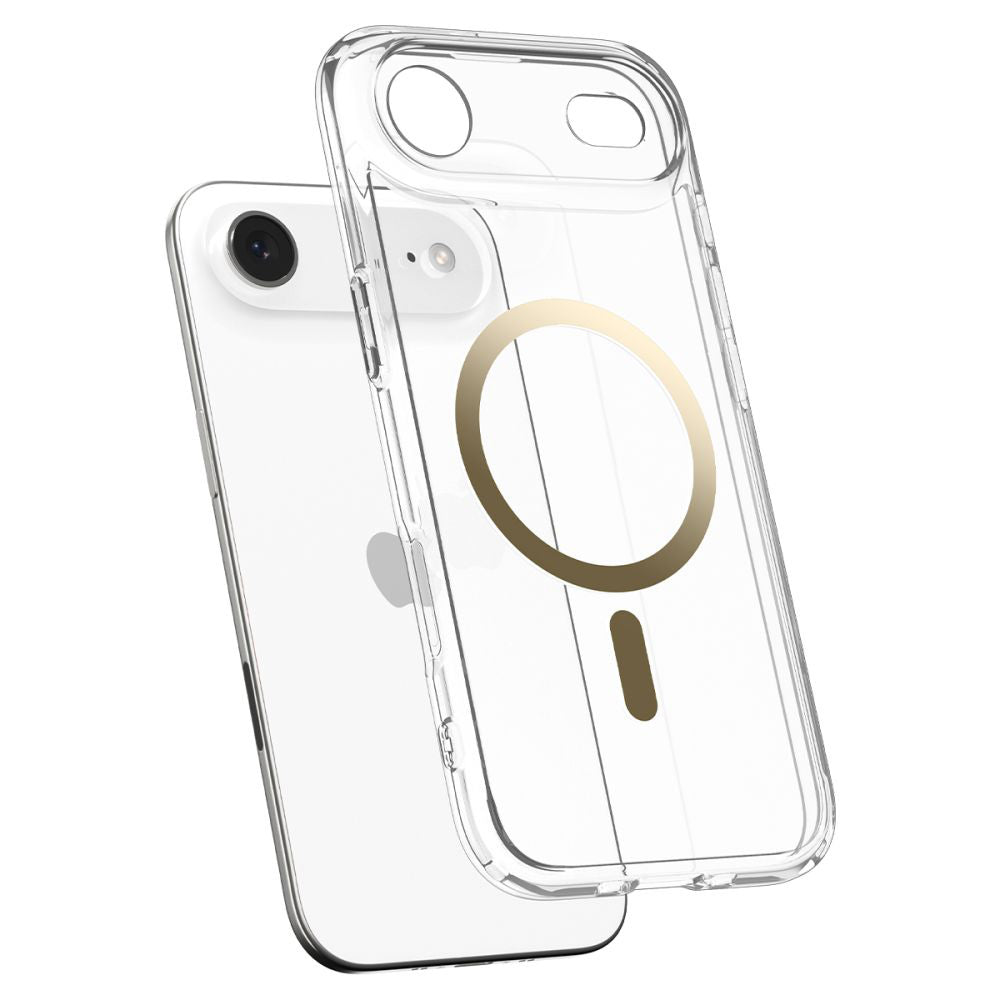 Custodia MagSafe per Apple iPhone 17 Air, Spigen, Ultra Hybrid, Oro Trasparente