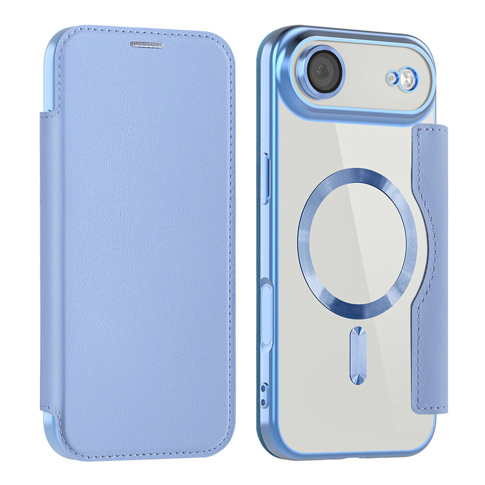 Custodia MagSafe per Apple iPhone 17 Air, Techsuit, SmartMag Book, Blu