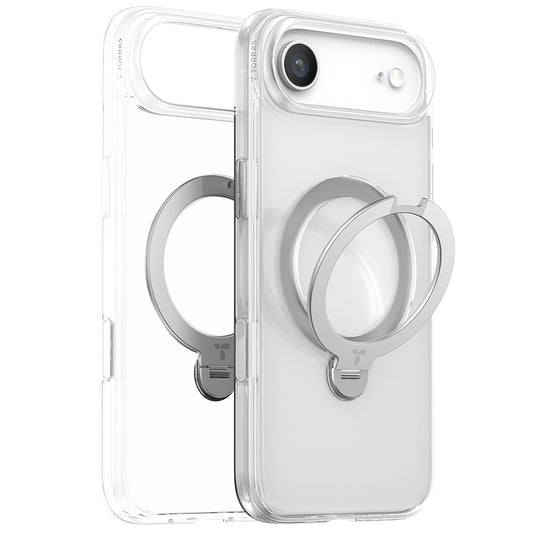 Custodia MagSafe per Apple iPhone 17 Air, Torras, Ostand Spin, Trasparente