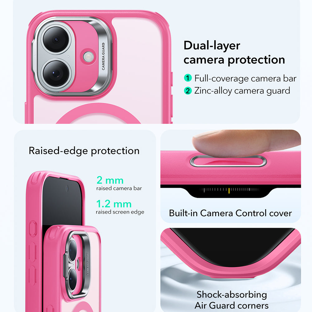 Custodia MagSafe per Apple iPhone 17, ESR, Classic Hybrid Kickstand, Rosa Satinato