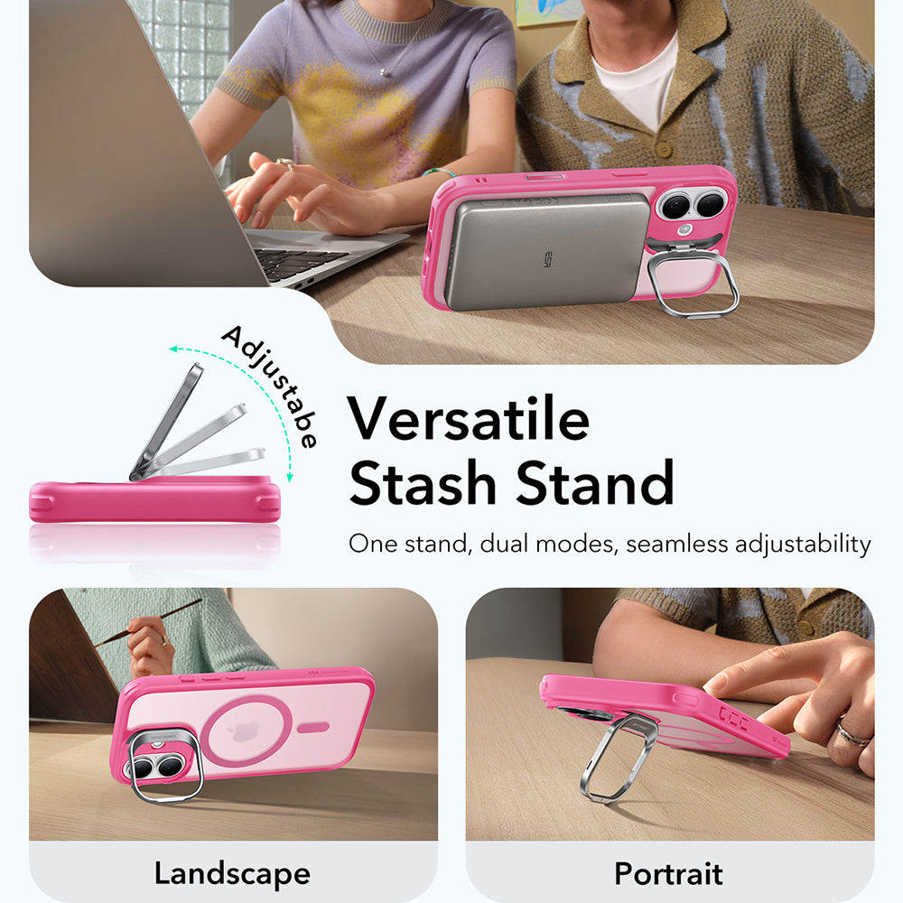 Custodia MagSafe per Apple iPhone 17, ESR, Classic Hybrid Kickstand, Rosa Satinato