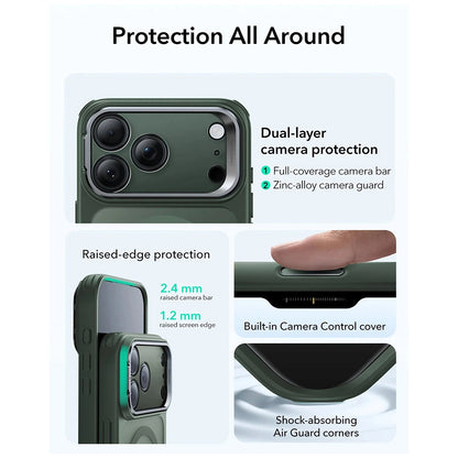 Custodia MagSafe per Apple iPhone 17, ESR, Classic Hybrid Kickstand, Verde Satinato
