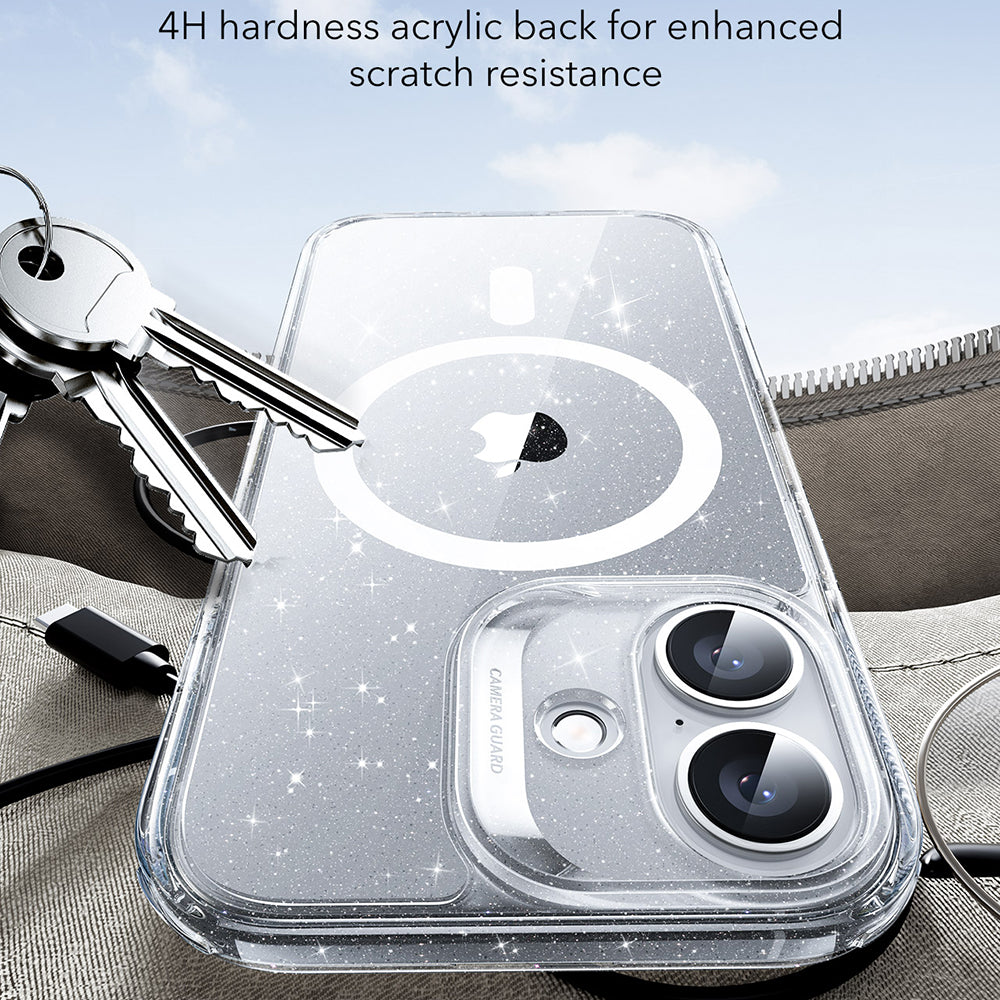 Custodia MagSafe per Apple iPhone 17, ESR, Classic Hybrid Shimmer, Trasparente