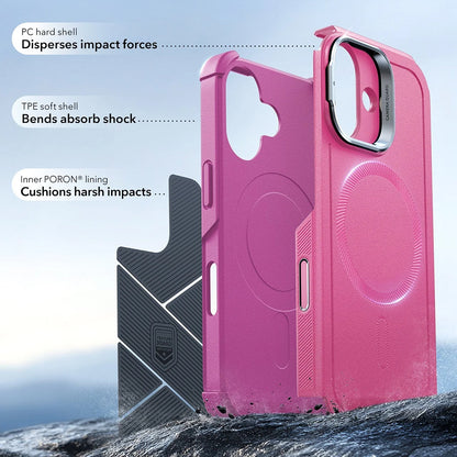 Custodia MagSafe per Apple iPhone 17, ESR, Cyber Armor Kickstand, Rosa