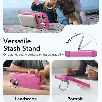 Custodia MagSafe per Apple iPhone 17, ESR, Cyber Armor Kickstand, Rosa