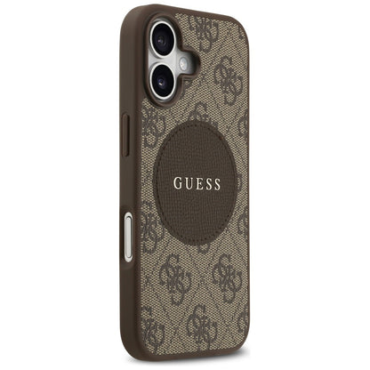 Custodia MagSafe per Apple iPhone 17, Guess, 4G Circle Classic Logo, Marrone