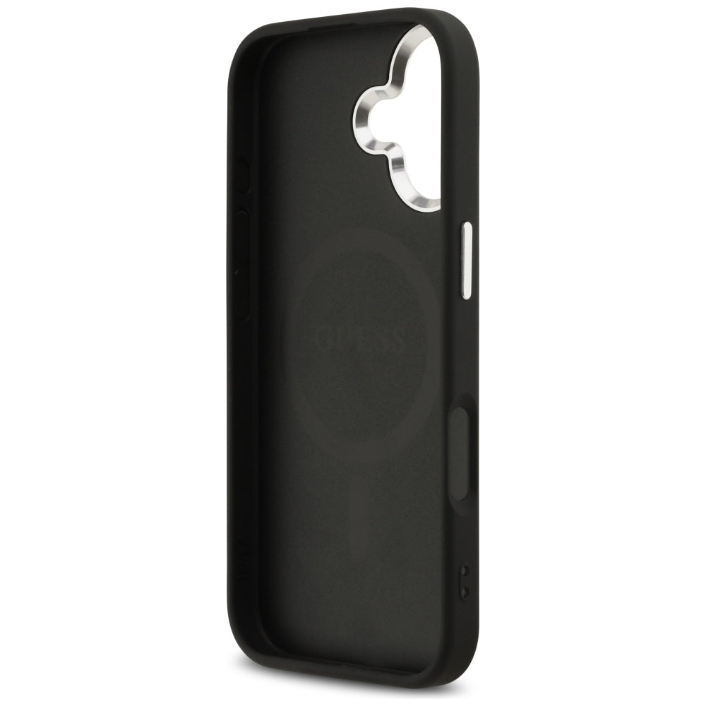 Custodia MagSafe per Apple iPhone 17, Guess, 4G Classic Logo, Nera