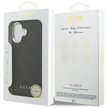 Custodia MagSafe per Apple iPhone 17, Guess, 4G Classic Logo, Nera