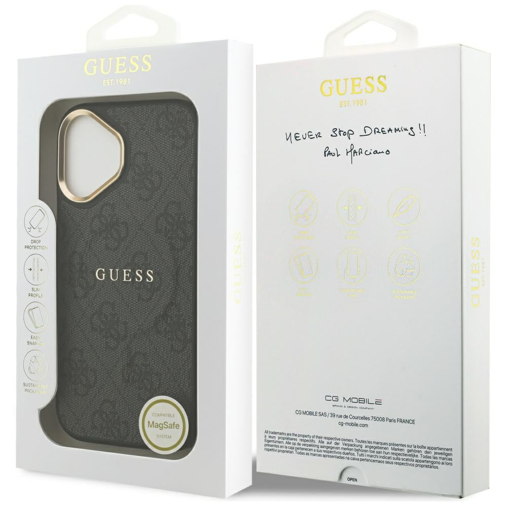 MagSafe Case for Apple iPhone 17, Guess, 4G Classic, Black