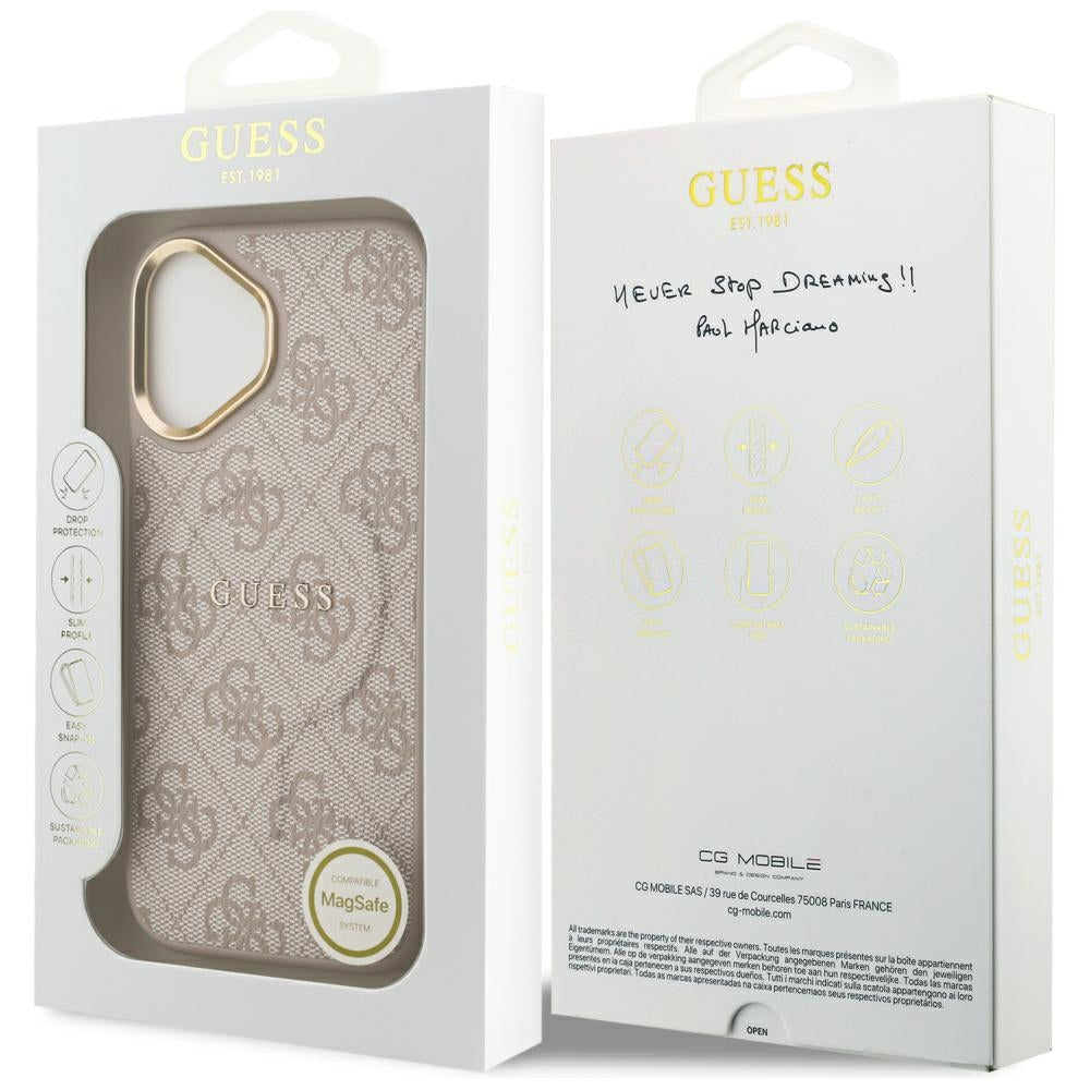 Custodia MagSafe per Apple iPhone 17, Guess, 4G Classic, Rosa