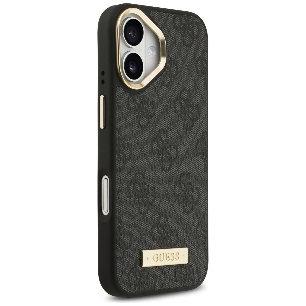 MagSafe Case for Apple iPhone 17, Guess, 4G Logo Plate, Black