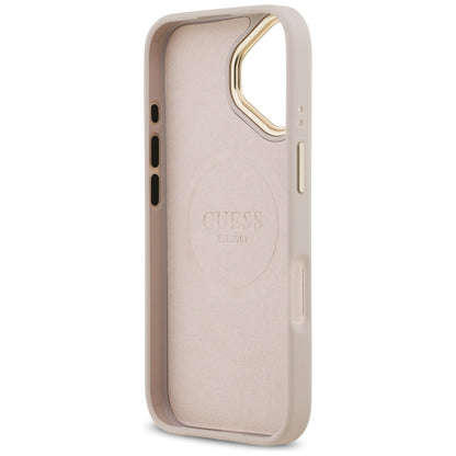 Custodia MagSafe per Apple iPhone 17, Guess, 4G Logo Plate, Rosa
