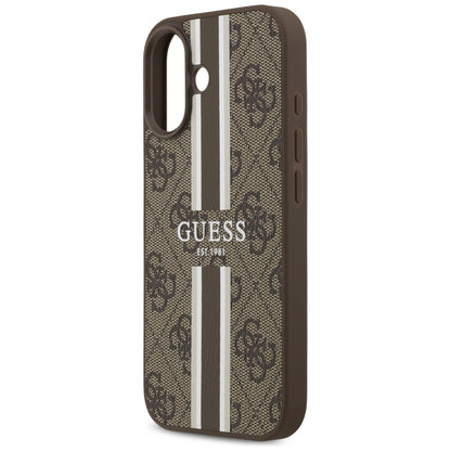 Custodia MagSafe per Apple iPhone 17, Guess, 4G Printed Stripes, Marrone