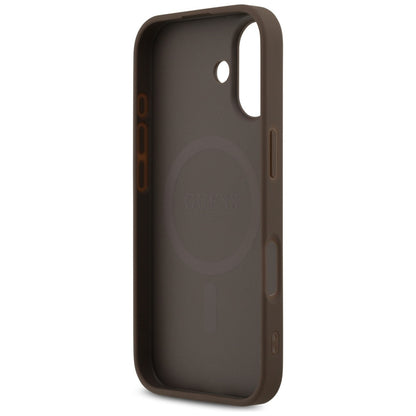 Custodia MagSafe per Apple iPhone 17, Guess, 4G Printed Stripes, Marrone