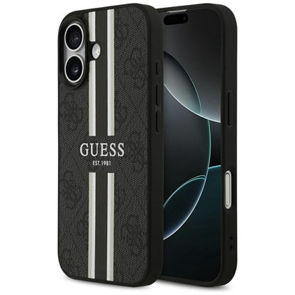 MagSafe Case for Apple iPhone 17, Guess, 4G Printed Stripes, Black
