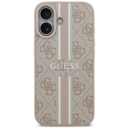 Custodia MagSafe per Apple iPhone 17, Guess, 4G Printed Stripes, Rosa