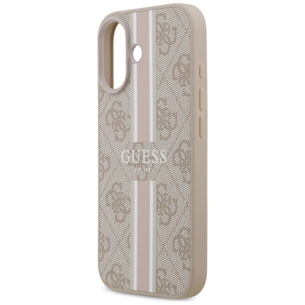 Custodia MagSafe per Apple iPhone 17, Guess, 4G Printed Stripes, Rosa