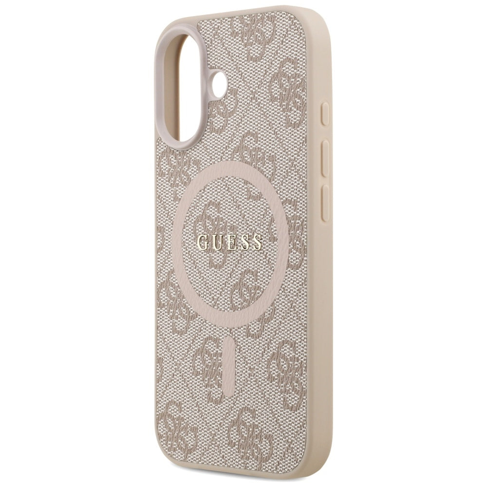 Custodia MagSafe per Apple iPhone 17, Guess, 4G Ring Classic Logo, Rosa