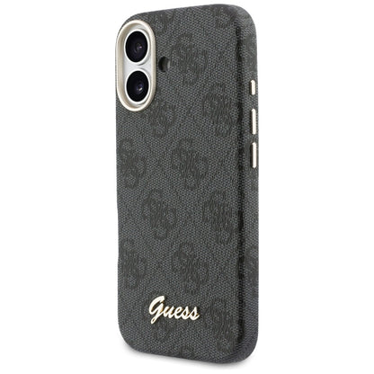 Custodia MagSafe per Apple iPhone 17, Guess, 4G Script Logo, Nera