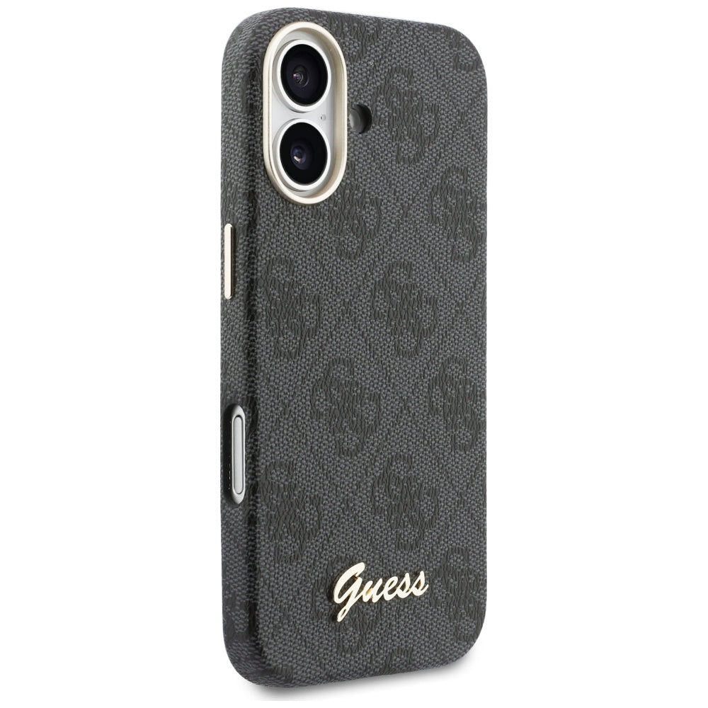 Custodia MagSafe per Apple iPhone 17, Guess, 4G Script Logo, Nera