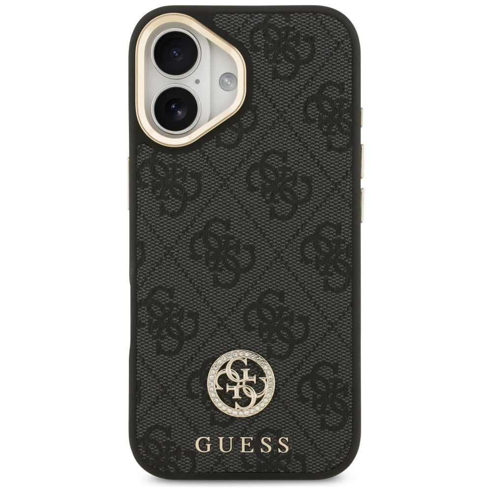 Custodia MagSafe per Apple iPhone 17, Guess, 4G Strass Logo, Nera