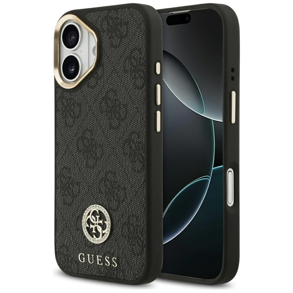 Custodia MagSafe per Apple iPhone 17, Guess, 4G Strass Logo, Nera