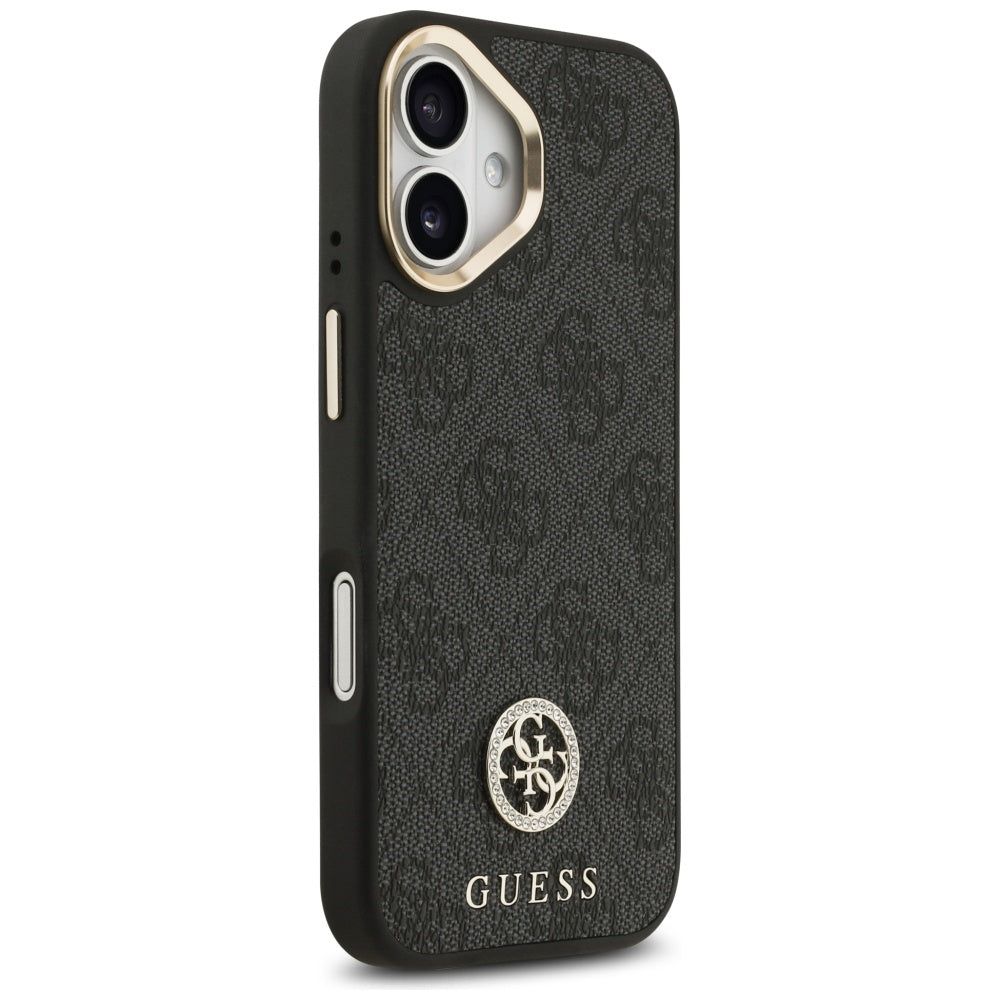 Custodia MagSafe per Apple iPhone 17, Guess, 4G Strass Logo, Nera