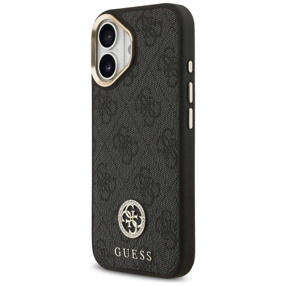 Custodia MagSafe per Apple iPhone 17, Guess, 4G Strass Logo, Nera