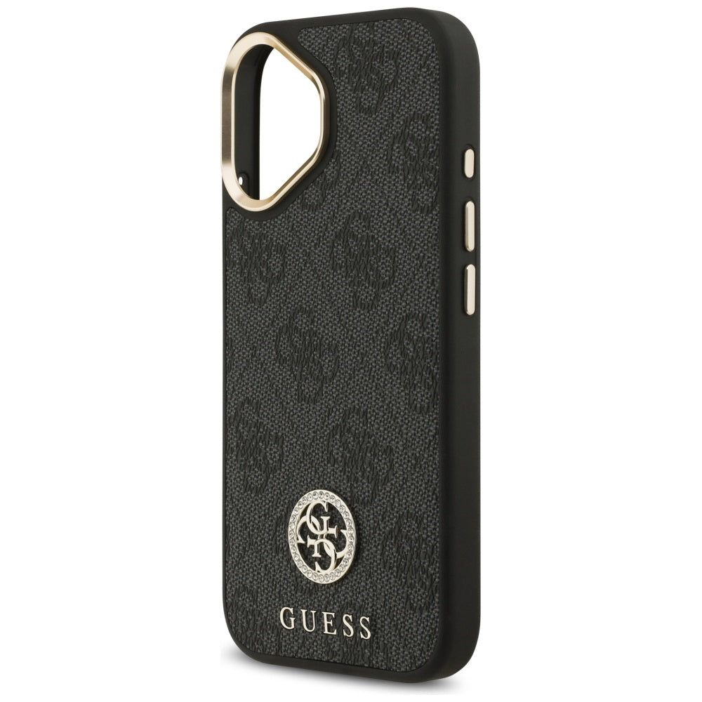Custodia MagSafe per Apple iPhone 17, Guess, 4G Strass Logo, Nera