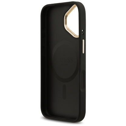 Custodia MagSafe per Apple iPhone 17, Guess, 4G Strass Logo, Nera