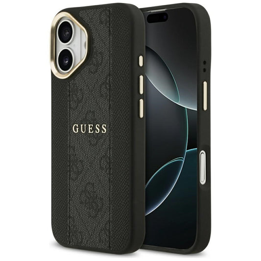 Custodia MagSafe per Apple iPhone 17, Guess, 4G Stripe, Nera