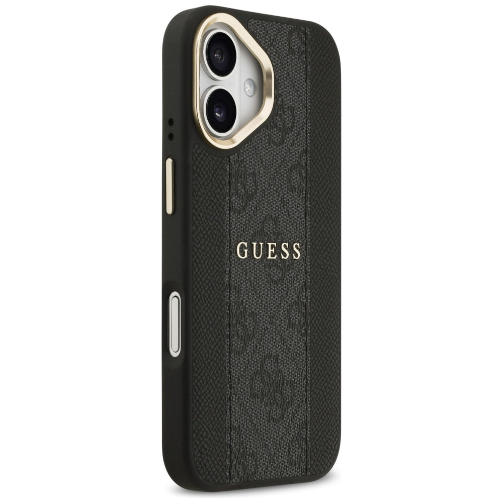 Custodia MagSafe per Apple iPhone 17, Guess, 4G Stripe, Nera