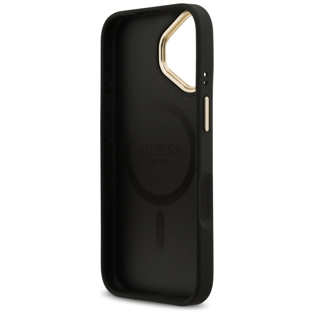 Custodia MagSafe per Apple iPhone 17, Guess, 4G Stripe, Nera
