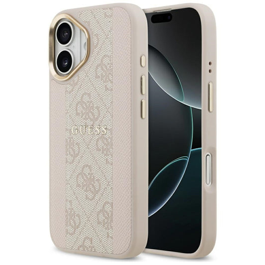 Custodia MagSafe per Apple iPhone 17, Guess, 4G Stripe, Rosa