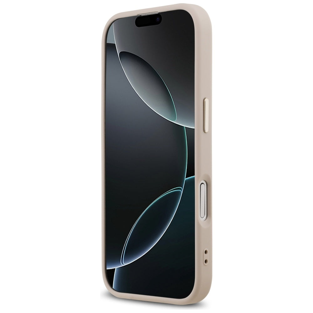 Custodia MagSafe per Apple iPhone 17, Guess, Logo Triangolo 4G, Rosa Dorato