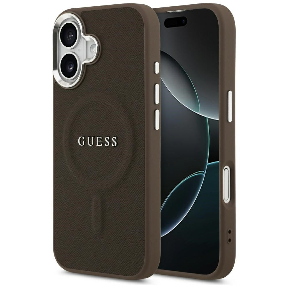 Custodia MagSafe per Apple iPhone 17, Guess, Classic Logo, Marrone